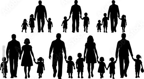 family silhouette, family bundle, family clipart, family svg, family png, family eps, family vector, parents silhouette, kids silhouette, mom dad kids, couple silhouette, children silhouette, family w