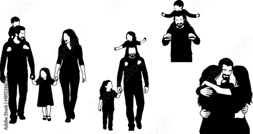 family silhouette, family bundle, family clipart, family svg, family png, family eps, family vector, parents silhouette, kids silhouette, mom dad kids, couple silhouette, children silhouette, family w