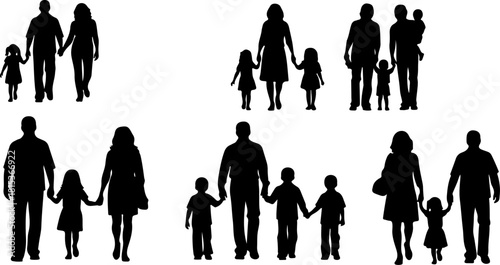 family silhouette, family bundle, family clipart, family svg, family png, family eps, family vector, parents silhouette, kids silhouette, mom dad kids, couple silhouette, children silhouette, family w