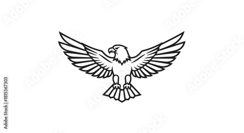 Simple Line Art Dove Illustration with Outstretched Wings