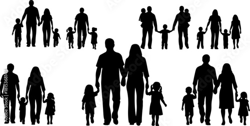 family silhouette, family bundle, family clipart, family svg, family png, family eps, family vector, parents silhouette, kids silhouette, mom dad kids, couple silhouette, children silhouette, family w
