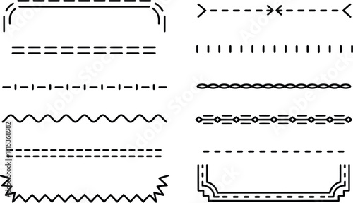 Collection of Decorative Line Dividers and Borders in Black and White Vector Graphics