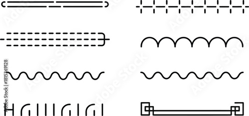 Collection of Decorative Line Styles and Borders for Design Elements