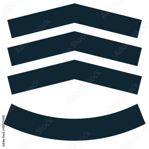 Army Rank Icon Vector Ideal for graphics related to military hierarchy, achievement, authority, and official armed forces status.