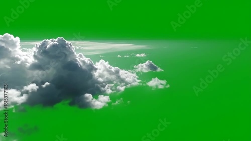 Dramatic Dark Cloud Formations Against Vibrant Green Sky Stormy Showcase of Natures Light and Weather Wonder