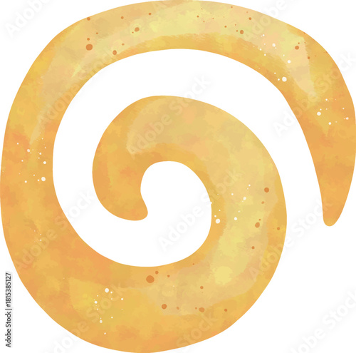 Golden Honey Swirl Illustration – Cute Spiral Design