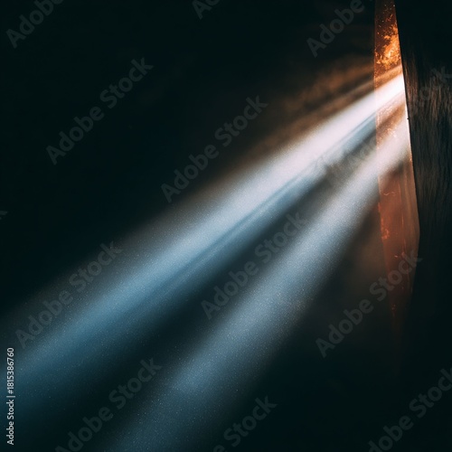 Mystical Beams: Sunlight streams through an opening, illuminating the darkness and creating an aura of mystery and hope.