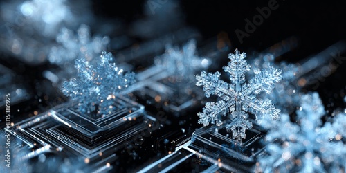 Frozen Fractal: Capturing the intricate beauty of ice crystals in their natural, unaltered form, this image unveils the stunning details of individual snowflake structures.