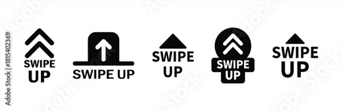 Swipe up icons set vector isolated on white background