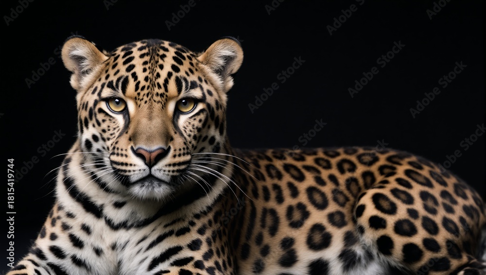 Fototapeta premium Animal print with a brown and black leopard pattern as the background
