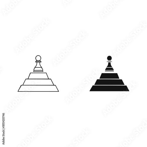 Chess pawn on pyramid stages symbol of career progress and ambition