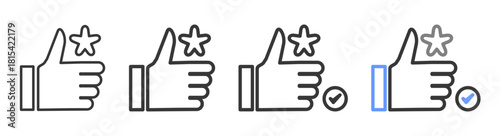The Ultimate satisfaction Styles with Variations Line of icon set vector illustration