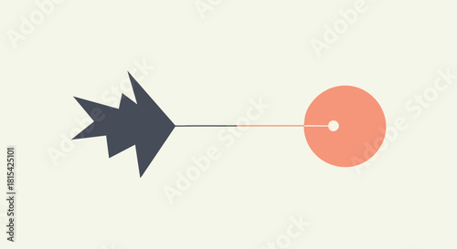 A minimalist arrow illustration points towards a target, symbolizing goals, precision, and achieving success in a simple, graphic design.