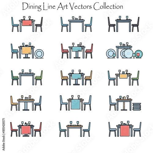 Dining Room and Table Setting Illustration