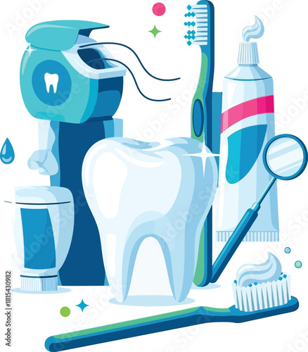 tooth brush and tooth paste