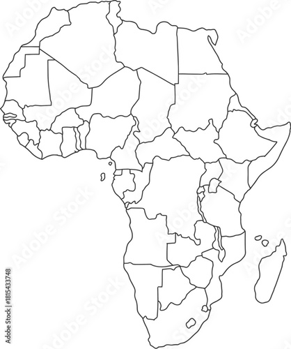 Outline Political Map of Africa with Country Borders