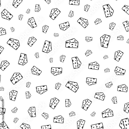 Simple Cartoon Style Cheese Slice Pattern Design for Background and Texture