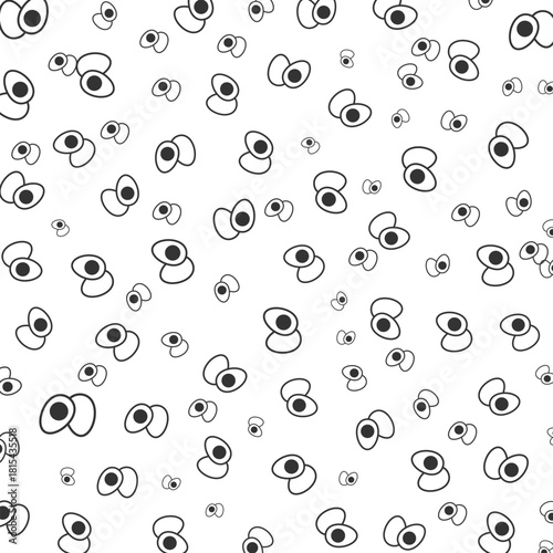 Cute Flat Design Boiled Egg Food Seamless Pattern Illustration