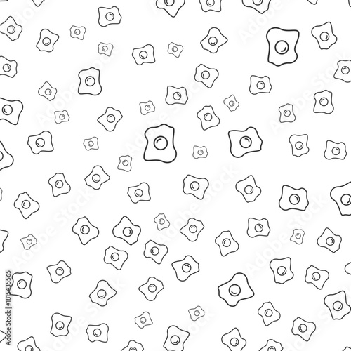 Seamless Cute Fried Egg Breakfast Meal Culinary Food Illustration Pattern