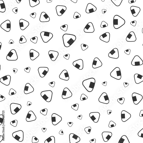 Simple Flat Onigiri Japanese Rice Ball Food Seamless Pattern