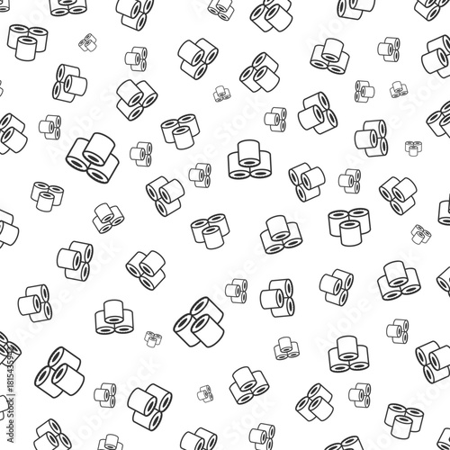 Flat Style Simple Sushi Roll Food Japanese Seamless Pattern Background