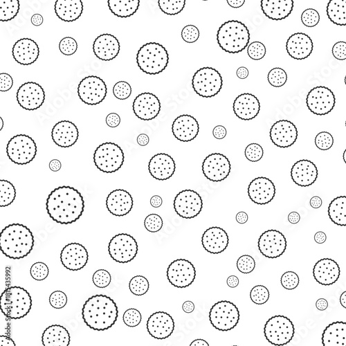 Simple Outline Cracker Pattern Seamless Background Texture for Food Packaging