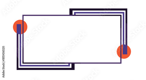 A modern and abstract geometric frame with clean lines and colorful circles, providing a stylish border for text or images.