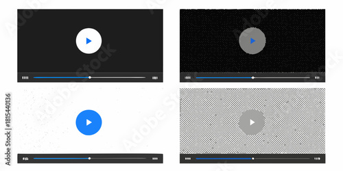 Video player interface set with different backgrounds and play buttons