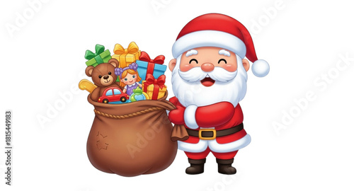 santa claus with christmas gifts