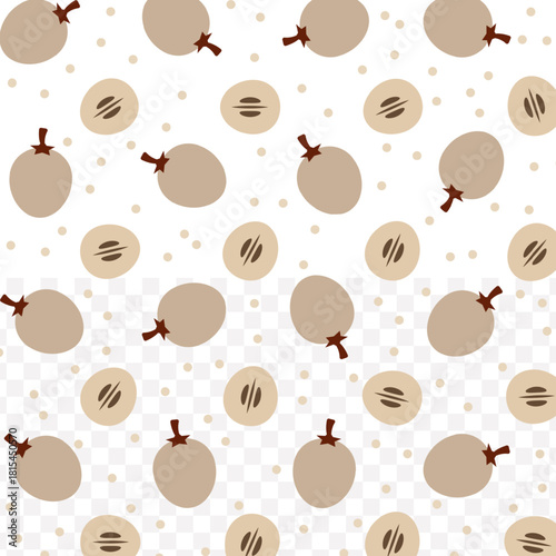 Minimalist Flat Lay Longan Juice Drink Seamless Pattern Food Design