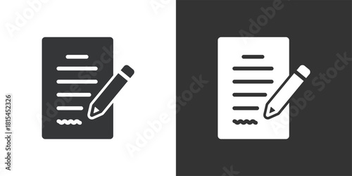 Property Contract icon. Solid glyph series icon