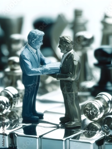Business Miniatures on Chessboard