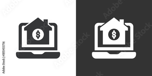 Digital Home Value icon. Solid glyph series icon