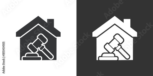House Auction icon. Solid glyph series icon