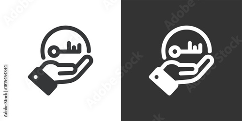 Key Solution icon. Solid glyph series icon