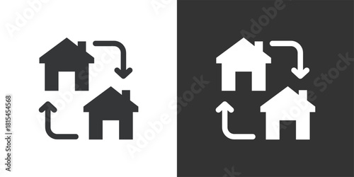 Property Exchange icon. Solid glyph series icon