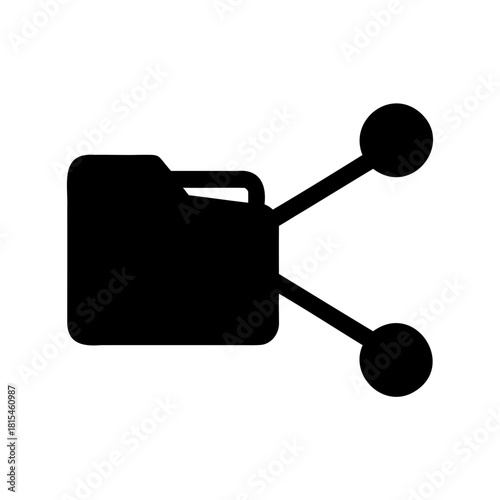 Folder and share icon for digital file management and sharing Vector, illustration