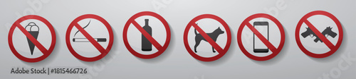 Set of not allow vector illustration