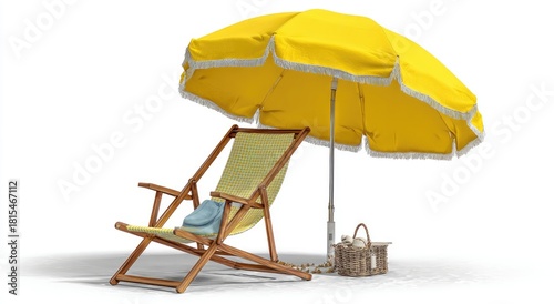 beach chair and umbrella