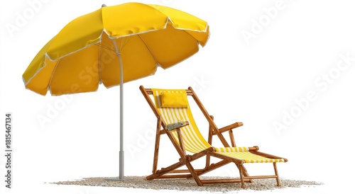 beach chair and umbrella