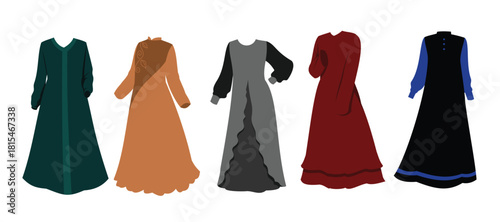 Set of abaya vector illustration