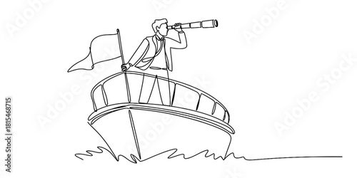 Business vision on the horizon isolated on transparent background, isolated on white background, Vector, illustration