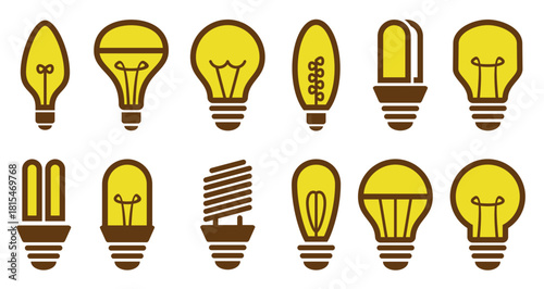 Set of bulb idea vector illustration