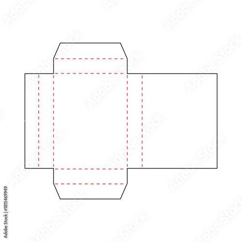 Packaging box die line template