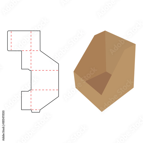 Slope storage box die line template