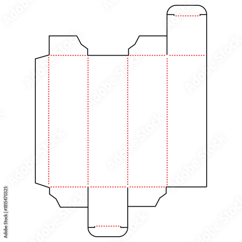 Box packaging die cut template