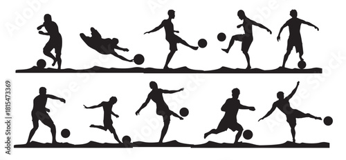 beach soccer silhouette vector
