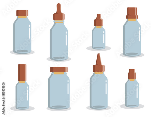 bottle with stoppers icons vector 