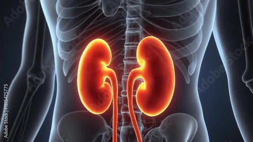 Anatomical illustration of the human kidneys and upper urinary tract, highlighting their vital role in the body's filtration system