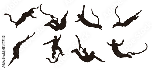 Set of Bungee vector illustration